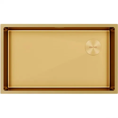 Кухонная мойка Paulmark Next-Skew PM887444-BG 74x44 см, золотой матовый