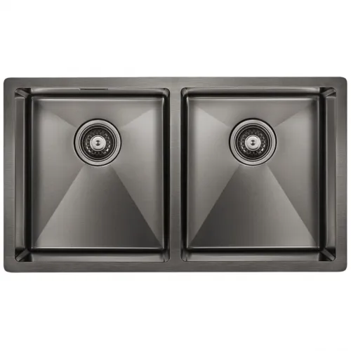 Кухонная мойка Paulmark Dopplet вороненая сталь PM507844-GM
