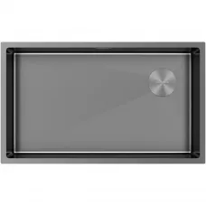 Кухонная мойка Paulmark Next-Skew PM887444-GM 74x44 см, вороненая сталь