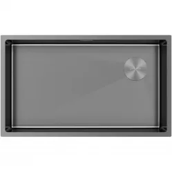Кухонная мойка Paulmark Next-Skew PM887444-GM 74x44 см, вороненая сталь