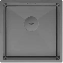 Кухонная мойка Paulmark Next PM214444-GM 44x44 см, вороненая сталь