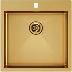 Кухонная мойка Paulmark Kroner PM215151-BG 51x51 см, золотой матовый