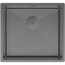 Кухонная мойка Paulmark Next PM214844-GM 48x44 см, вороненая сталь
