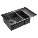 Кухонная мойка Paulmark Union вороненая сталь PM537851-GML