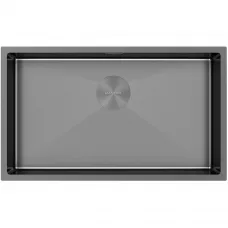 Кухонная мойка Paulmark Next PM217444-GM 74x44 см, вороненая сталь