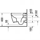 Унитаз подвесной Duravit ME by Starck 45300900A1 безободковый, с сиденьем микролифт, альпийский белый