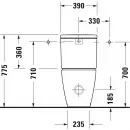 Чаша напольного безободкового унитаза Duravit D-Neo 2002090000