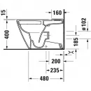 Чаша напольного безободкового унитаза Duravit D-Neo 2002090000