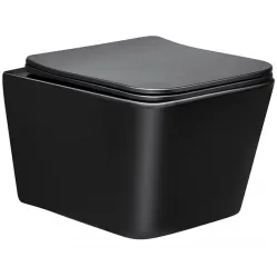 Унитаз подвесной Vincea Q-Line VT1-12MB безободковый, с сиденьем микролифт, черный матовый
