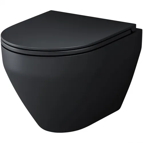 Унитаз подвесной Am.Pm Spirit V2.0 C701700MBSC безободковый, с сиденьем микролифт, черный матовый