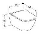 Унитаз подвесной Geberit Smyle Square 500.683.00.2 безободковый, с сиденьем микролифт, белый