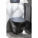 Унитаз подвесной Boheme Fiore 978-SET-B безободковый, торнадо, с сиденьем микролифт, черный матовый