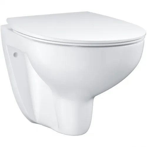 Унитаз подвесной Grohe Bau Ceramic 39899000 безободковый, с сиденьем микролифт, альпийский белый