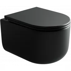 Унитаз подвесной Ceramica Nova Ulma CN4006MB безободковый, с сиденьем микролифт, черный матовый