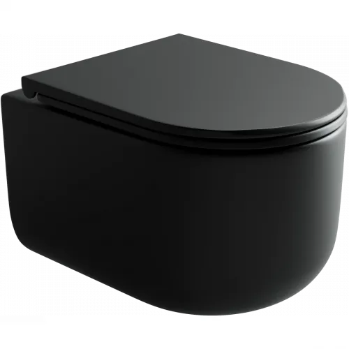 Унитаз подвесной Ceramica Nova Ulma CN4006MB безободковый, с сиденьем микролифт, черный матовый
