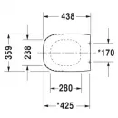 Унитаз подвесной Duravit D-Code 45700900A1 безободковый, с сиденьем микролифт, альпийский белый