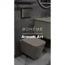 Унитаз подвесной Boheme Zen 967-SET-D безободковый, с сиденьем микролифт, бежевый матовый