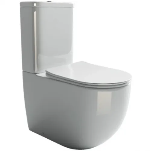 Чаша напольного безободкового унитаза с сиденьем микролифт Ceramica Nova Mia CN1801-B