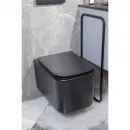 Унитаз подвесной Boheme Mane 970-SET-B безободковый, с сиденьем микролифт, черный матовый