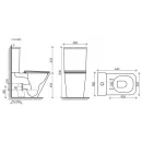 Чаша напольного безободкового унитаза с сиденьем микролифт Ceramica Nova Cubic CN1803-B