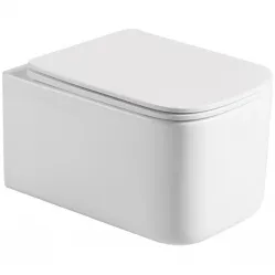 Унитаз подвесной Boheme Mane 970-SET-W безободковый, с сиденьем микролифт, белый