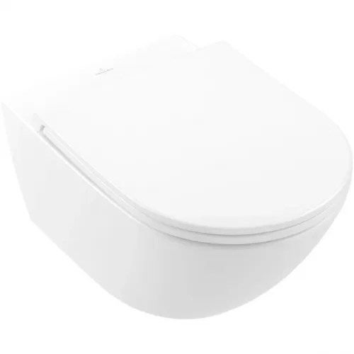 Унитаз подвесной Villeroy & Boch Universo 4670T901 безободковый, торнадо, с сиденьем микролифт, альпийский белый