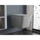 Унитаз подвесной Abber Rechteck AC1201MG безободковый, с сиденьем микролифт, серый матовый