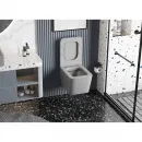 Унитаз подвесной Abber Rechteck AC1201MG безободковый, с сиденьем микролифт, серый матовый