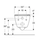 Унитаз подвесной Geberit Smyle Square 500.685.01.1 безободковый, с сиденьем микролифт, белый