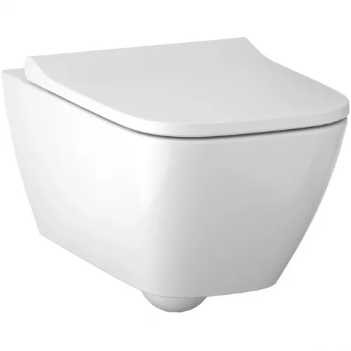 Унитаз подвесной Geberit Smyle Square 500.683.01.1 безободковый, с сиденьем микролифт, белый