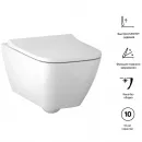 Унитаз подвесной Geberit Smyle Square 500.683.01.1 безободковый, с сиденьем микролифт, белый