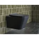 Унитаз подвесной Ceramica Nova Metric CN3007MB безободковый, с сиденьем микролифт, черный матовый