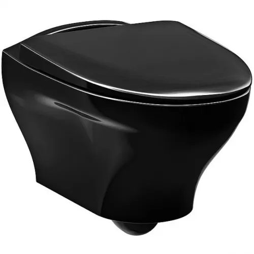 Унитаз подвесной Gustavsberg Estetic C+ GB1183300S0030 безободковый, с сиденьем микролифт, черный глянец
