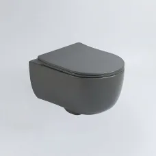 Унитаз подвесной Vincea Evo VT1-34SMA безободковый, с сиденьем микролифт, антрацит матовый