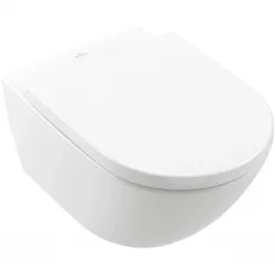 Унитаз подвесной Villeroy & Boch Subway 3.0 4670TS01 безободковый, торнадо, с сиденьем микролифт, альпийский белый
