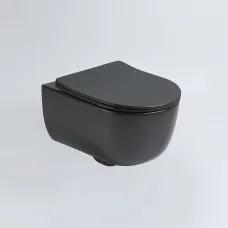 Унитаз подвесной Vincea Evo VT1-34SMB безободковый, с сиденьем микролифт, черный матовый