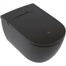 Электронный унитаз-биде подвесной Villeroy & Boch ViClean V0E100S0 безободковый, с сиденьем микролифт, черный глянец