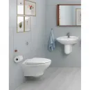 Унитаз подвесной Gustavsberg Estetic C+ GB1183300R1030 безободковый, с сиденьем микролифт, белый
