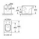 Чаша напольного безободкового унитаза Grohe Cube Ceramic 3948400H