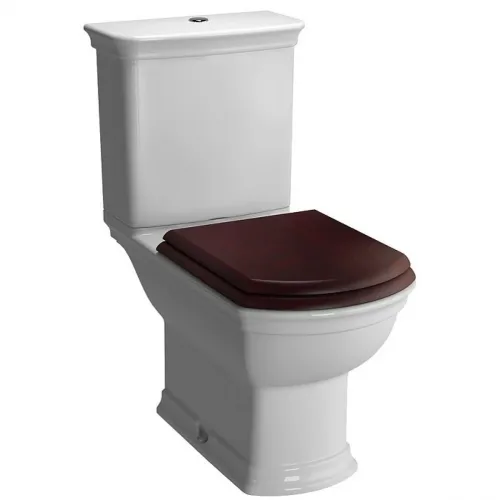 Унитаз-компакт Vitra Serenada 9722B003-7204 с деревянным сиденьем, белый