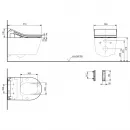 Электронный унитаз-биде подвесной Toto RP CW542EY + TCF894CG#NW1 безободковый, с сиденьем микролифт, белый