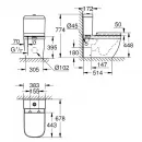 Унитаз-компакт Grohe Euro Ceramic 3946200H безободковый, с сиденьем микролифт, альпийский белый