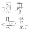 Унитаз-компакт Jacob Delafon Presquile 19077-00 + E1425-00 с сиденьем микролифт, белый