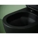 Унитаз подвесной Ceramica Nova Uno CN11001TMB безободковый, торнадо, с сиденьем микролифт, черный матовый