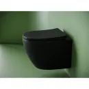 Унитаз подвесной Ceramica Nova Uno CN11001TMB безободковый, торнадо, с сиденьем микролифт, черный матовый