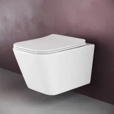 Унитаз подвесной Ceramica Nova Metric CN3007 безободковый, с сиденьем микролифт, белый
