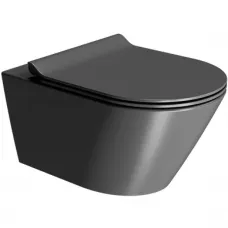 Унитаз подвесной GSI Kube X 941526 безободковый, торнадо, черный матовый