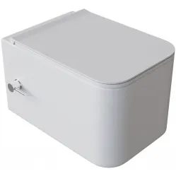 Унитаз подвесной Boheme Mane 970-SET-2-MW безободковый, с функцией биде, с сиденьем микролифт, белый матовый