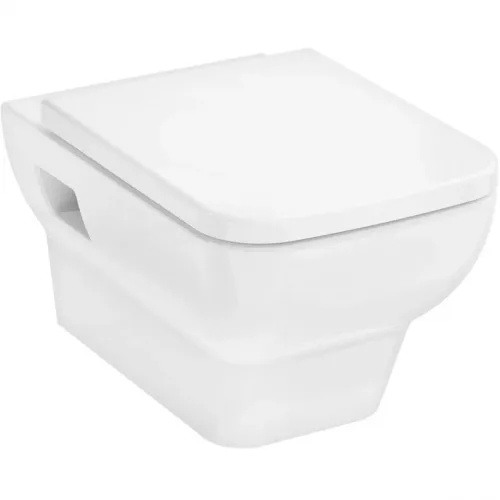 Унитаз подвесной Hansgrohe CreekTide Q HGSET001 безободковый, с сиденьем микролифт, белый глянец