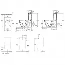 Чаша напольного безободкового унитаза Villeroy & Boch Venticello 4612R0R1